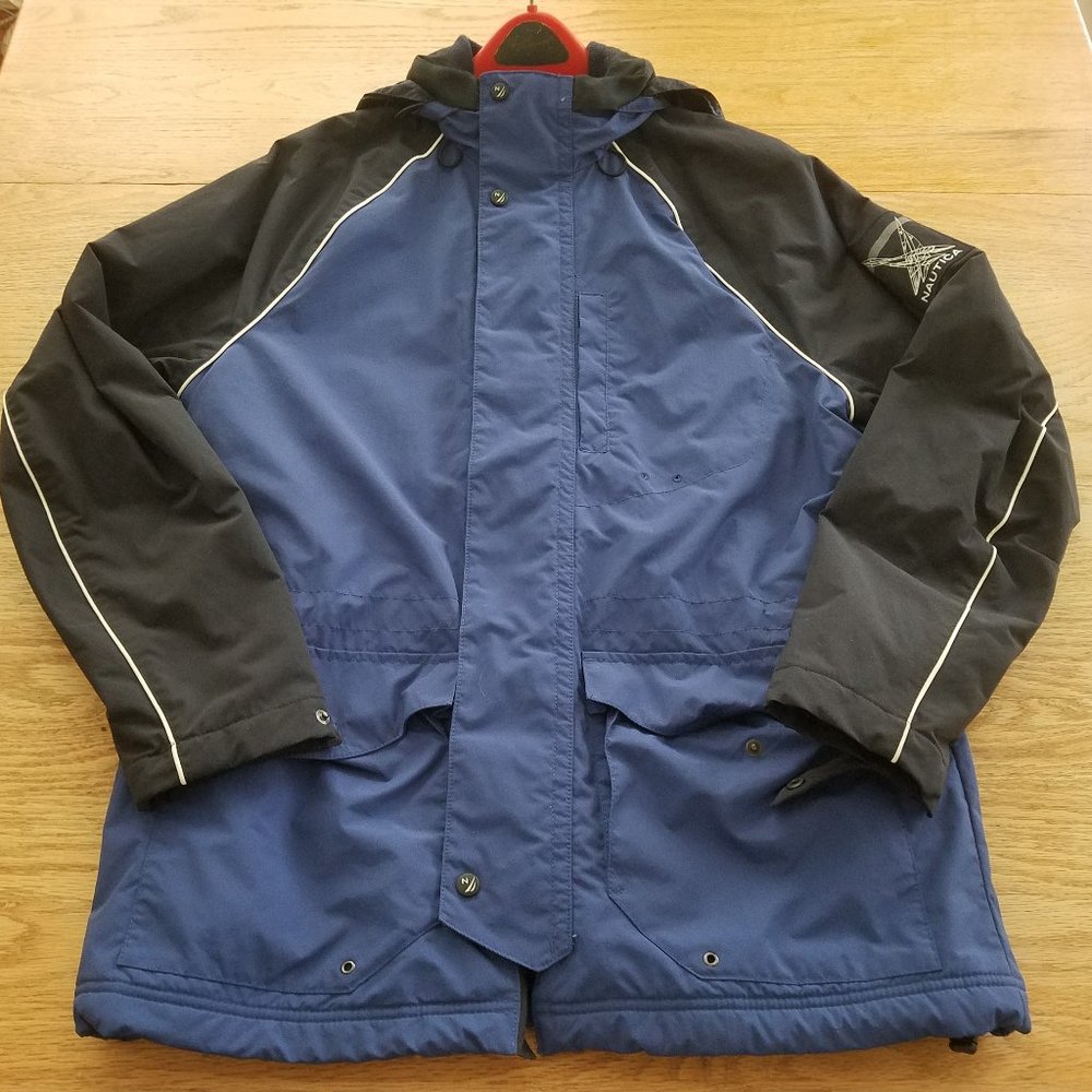 Nautica Mens Hooded Field Jacket Lined Sz S